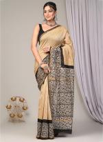 Chanderi Silk Yellow Casual Wear Printed Saree